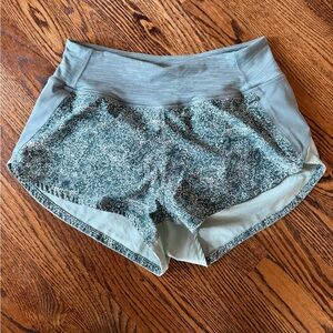 Outdoor Voices Sage Green Patterned Athletic Shorts